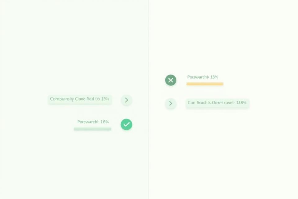 Dashboard di A/B testing che mostra i risultati di un esperimento con significatività statistica e miglioramenti UI/UX.