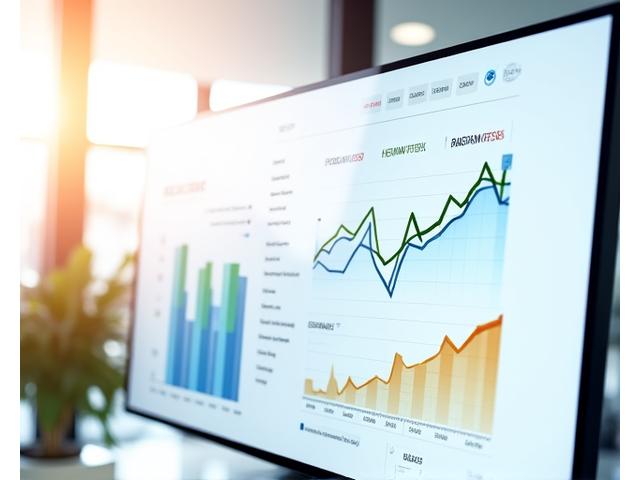 Dashboard SEO con grafici che mostrano la crescita del traffico organico