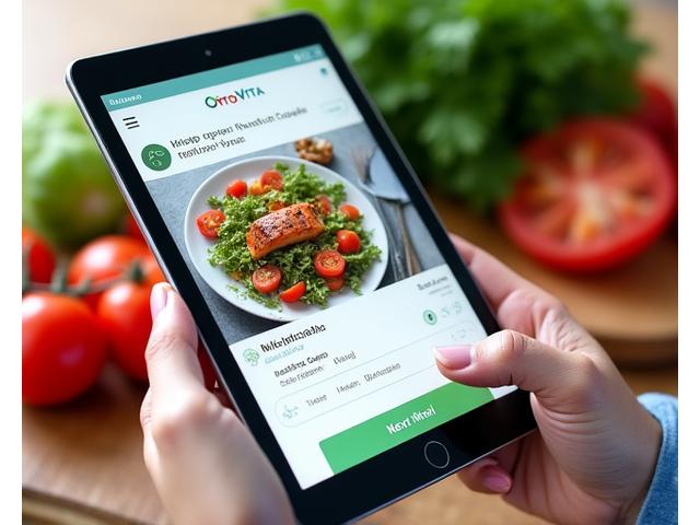 Interfaccia di un'app per la pianificazione dei pasti personalizzata con ricette e lista della spesa a Roma